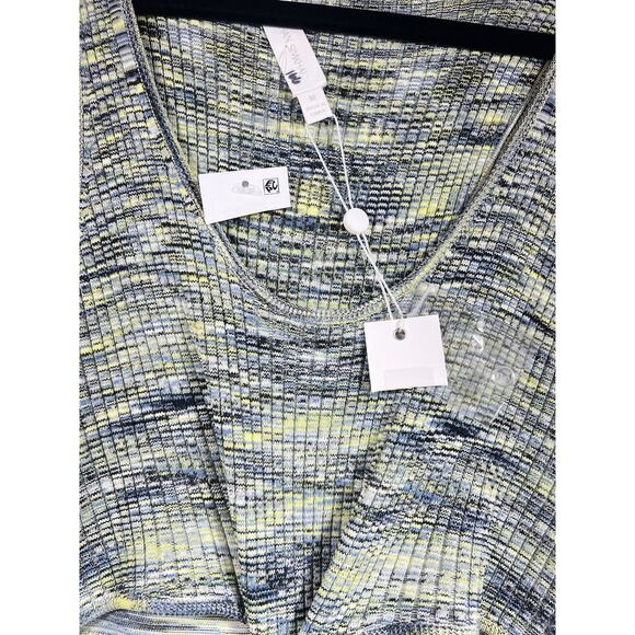 Jonathan Simkhai Rib Knit Cut Out Basil Space Dye Colleen Midi Dress Medium - Picture 15 of 15